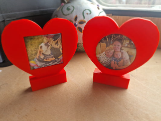 Heart Frame with a photo magnet – Round or Square | Personalised Fridge Magnet